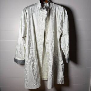 Worthington Essentials Trench Coat Color:  Pearl w/Black & White Gingham XL